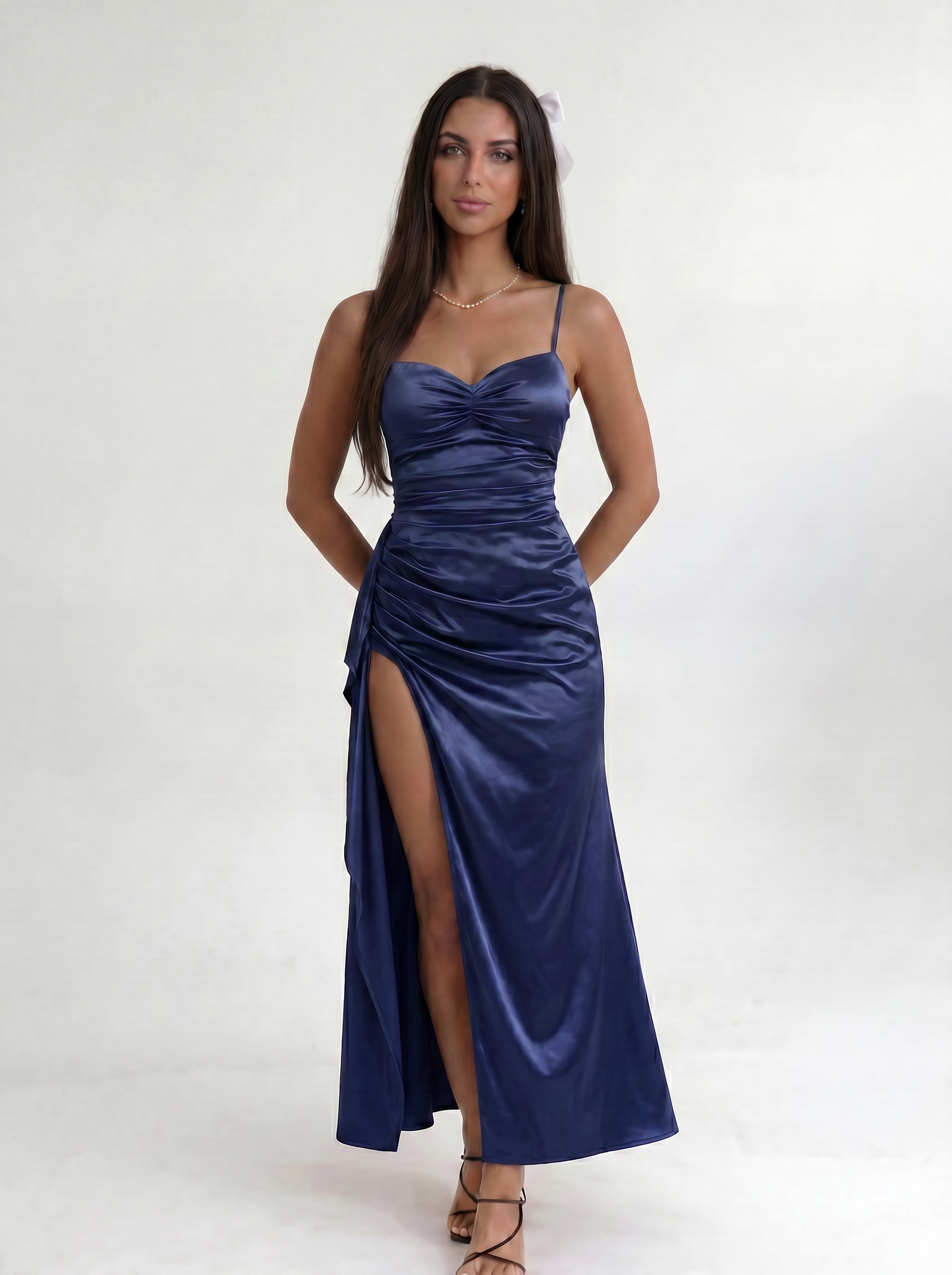Cavelle Noire – Navy Blue Scarlet Siren Gown