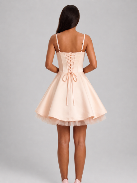 Beige Eclipse Layer Dress