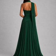 Forest Green Midi Drape Gown