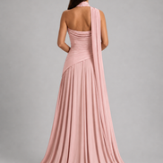 Pink Midi Drape Gown