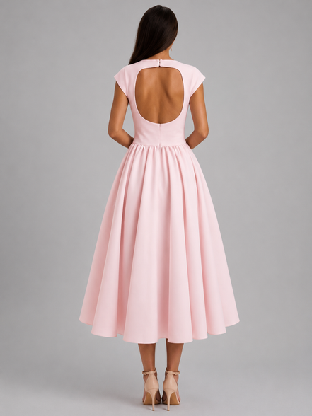 Pink Ivory Silhouette Dress