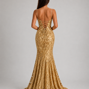 Gold Noir Éclipse Gown