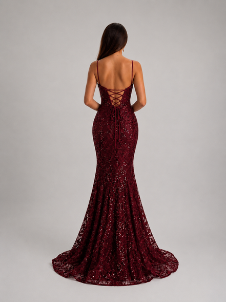 Red Noir Éclipse Gown