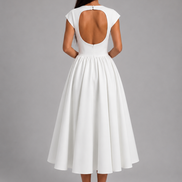 White Ivory Silhouette Dress
