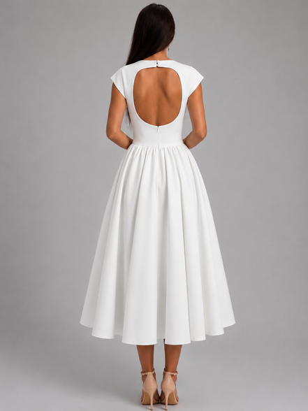 White Ivory Silhouette Dress