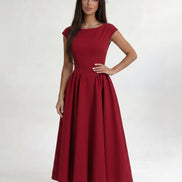 Red Ivory Silhouette Dress