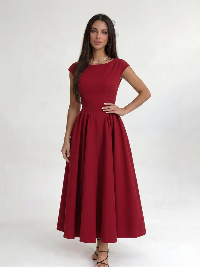Red Ivory Silhouette Dress