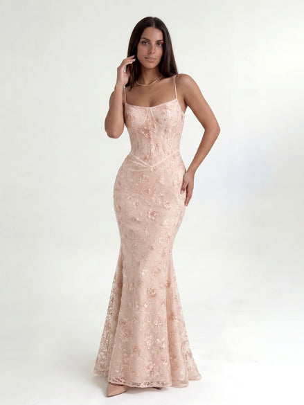 Baby Pink Noir Éclipse Gown