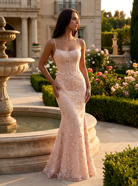 Baby Pink Noir Éclipse Gown