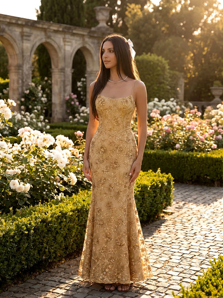 Gold Noir Éclipse Gown