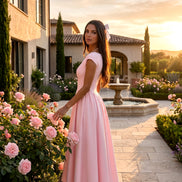 Pink Ivory Silhouette Dress