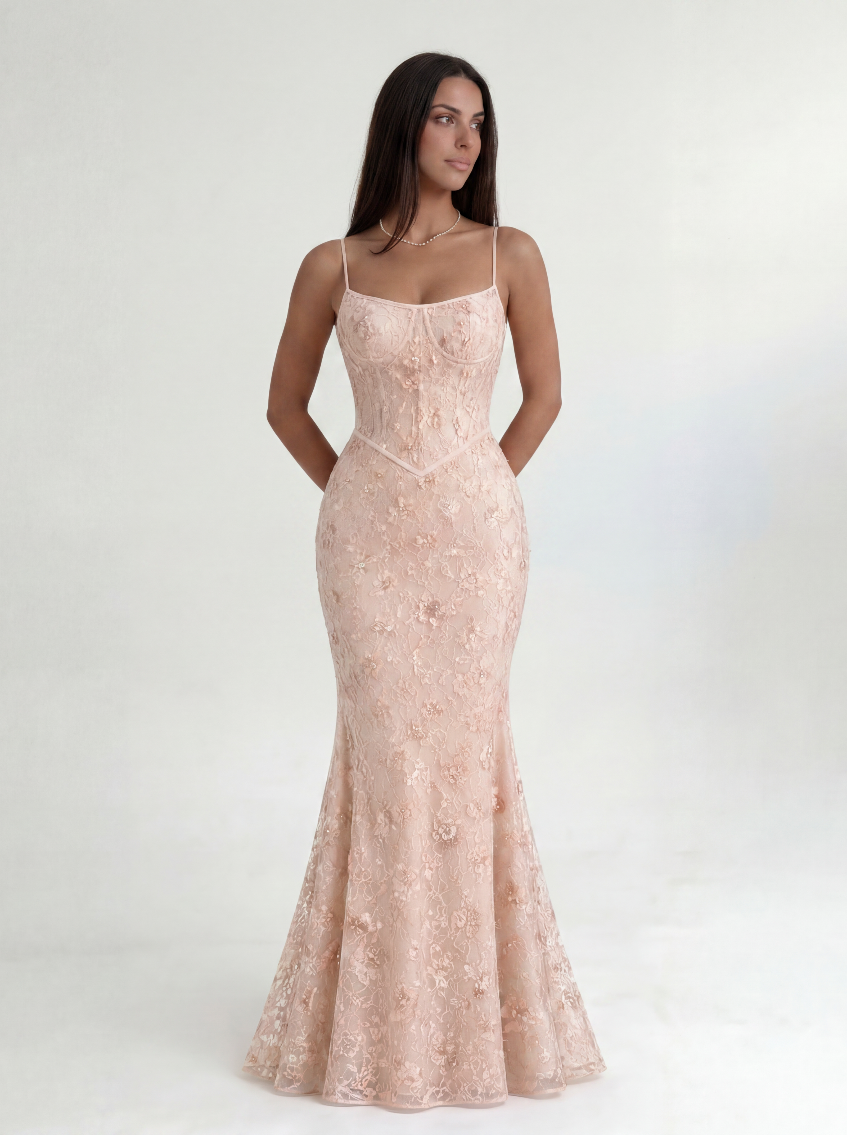 Baby Pink Noir Éclipse Gown