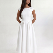 White Ivory Silhouette Dress
