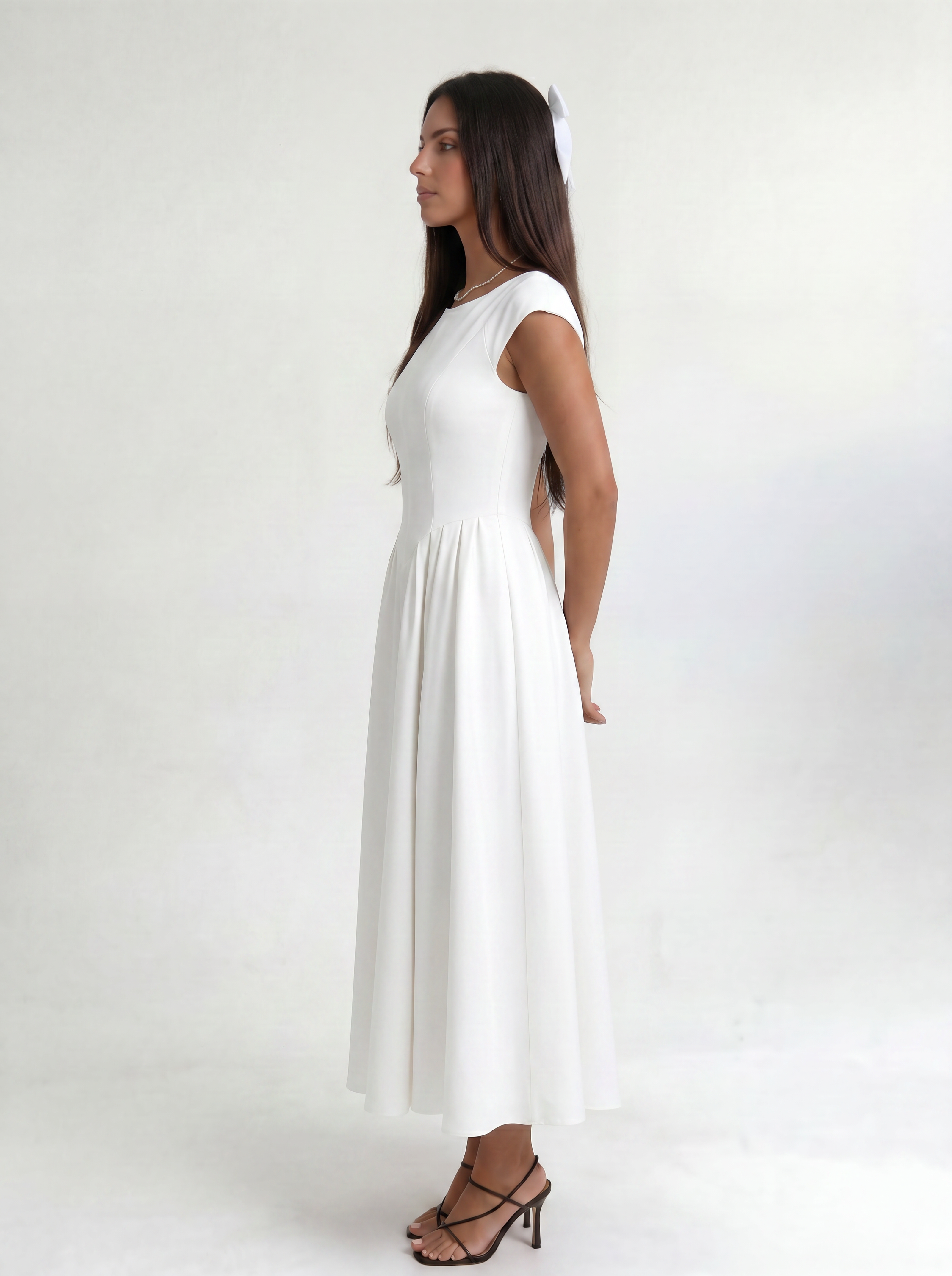 White Ivory Silhouette Dress