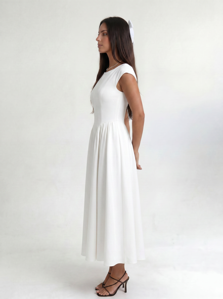 White Ivory Silhouette Dress
