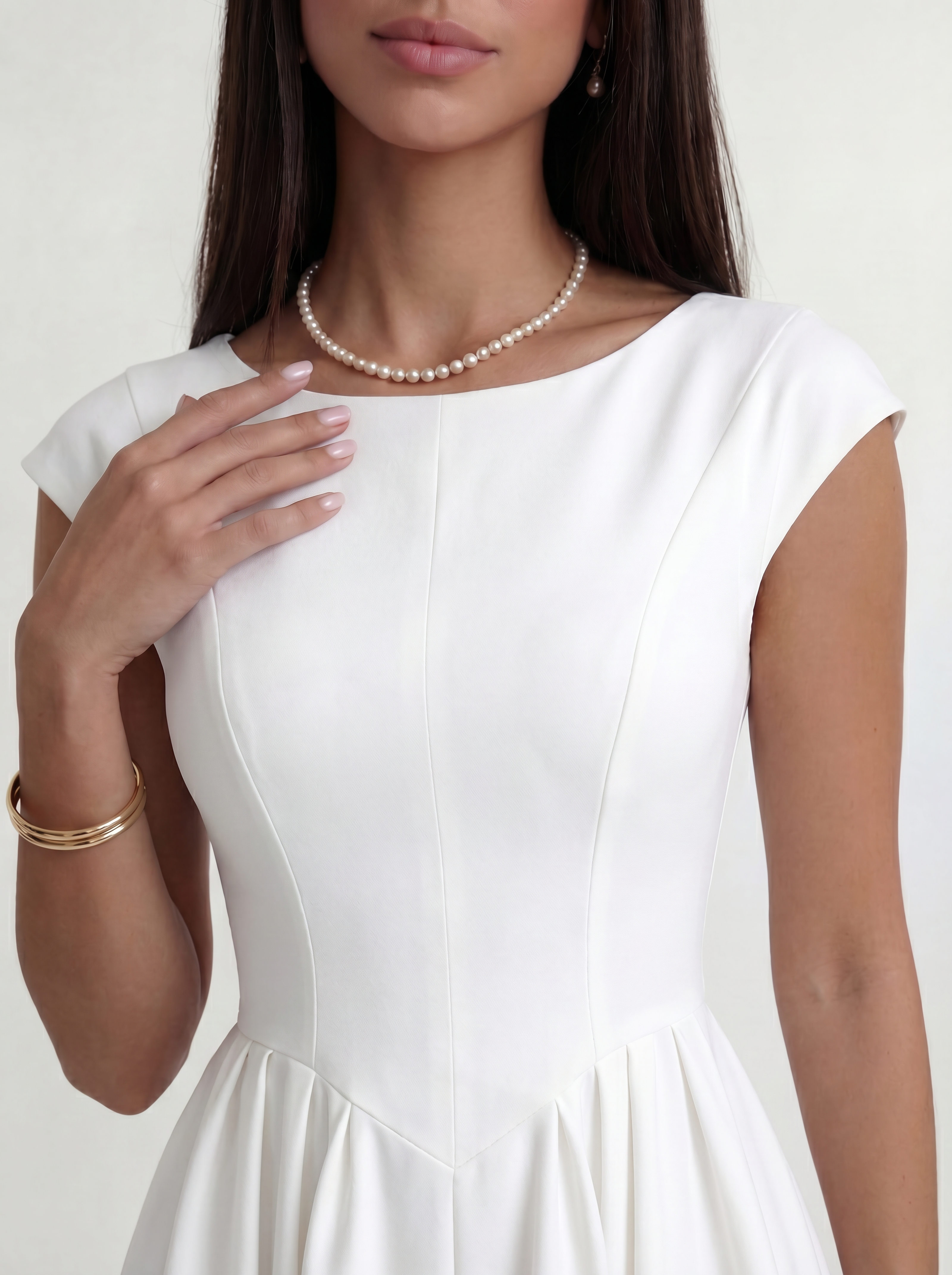 White Ivory Silhouette Dress