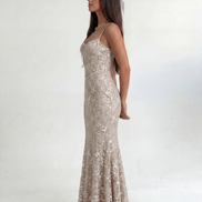 Beige Noir Éclipse Gown