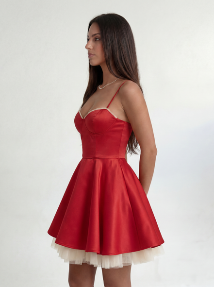 Red Eclipse Layer Dress