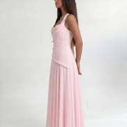 Pink Midi Drape Gown