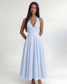 Azure Elara Halter Midi Dress
