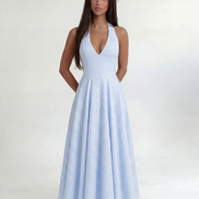 Azure Elara Halter Midi Dress