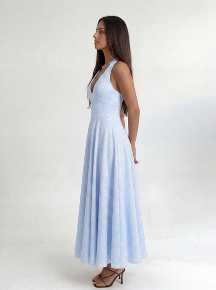 Azure Elara Halter Midi Dress