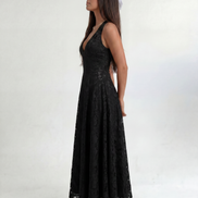 Black Elara Halter Midi Dress