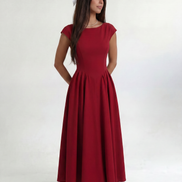 Red Ivory Silhouette Dress