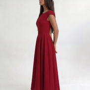 Red Ivory Silhouette Dress