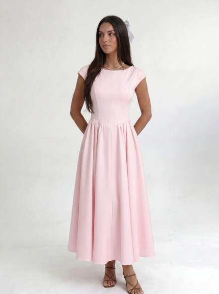 Pink Ivory Silhouette Dress