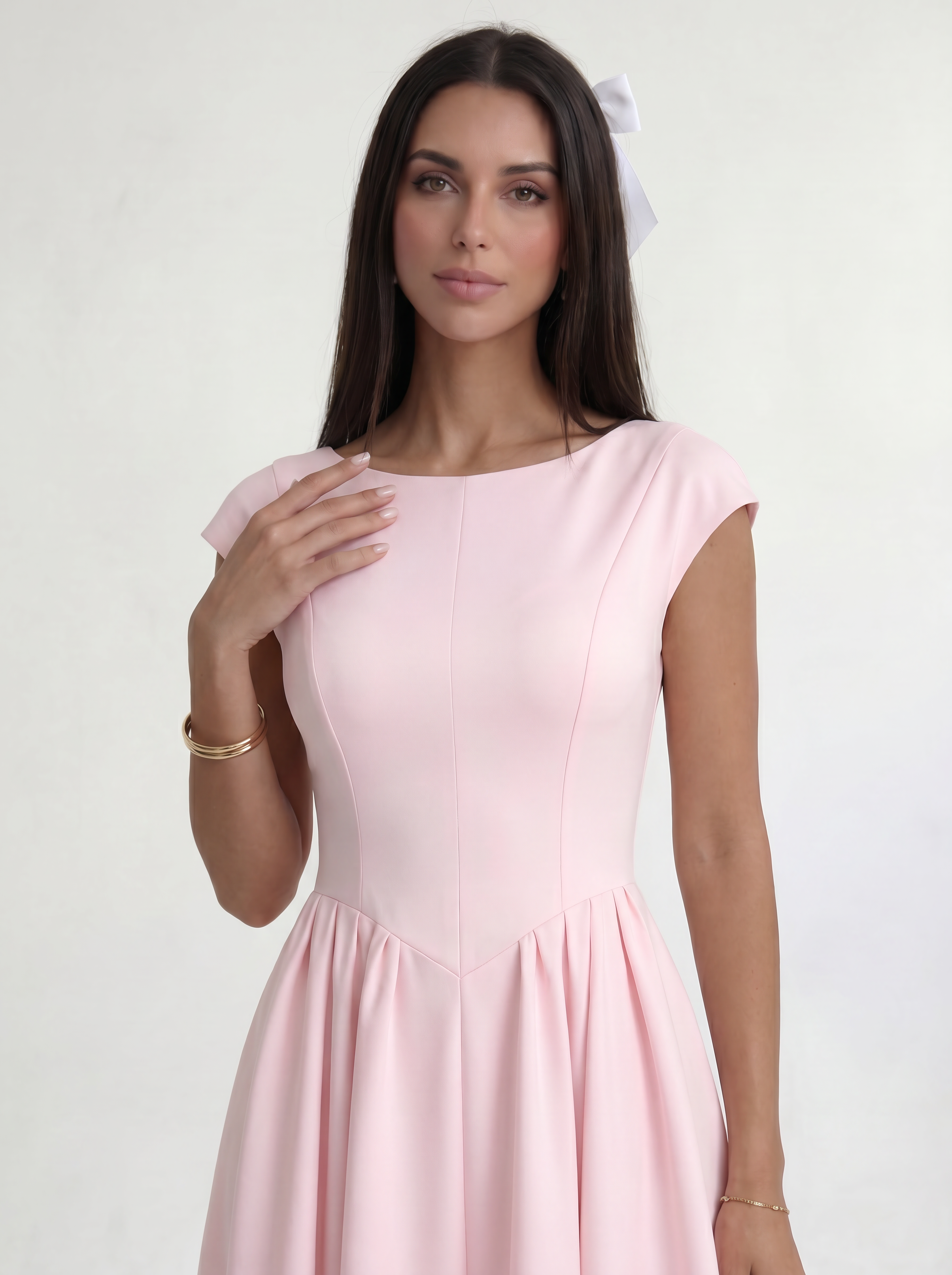 Cavelle Noire – Pink Ivory Silhouette Dress