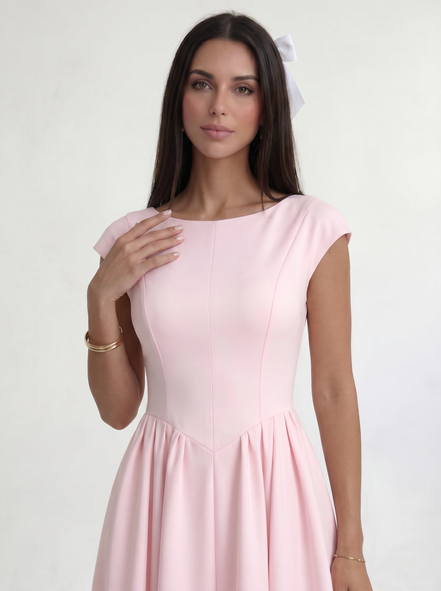 Pink Ivory Silhouette Dress