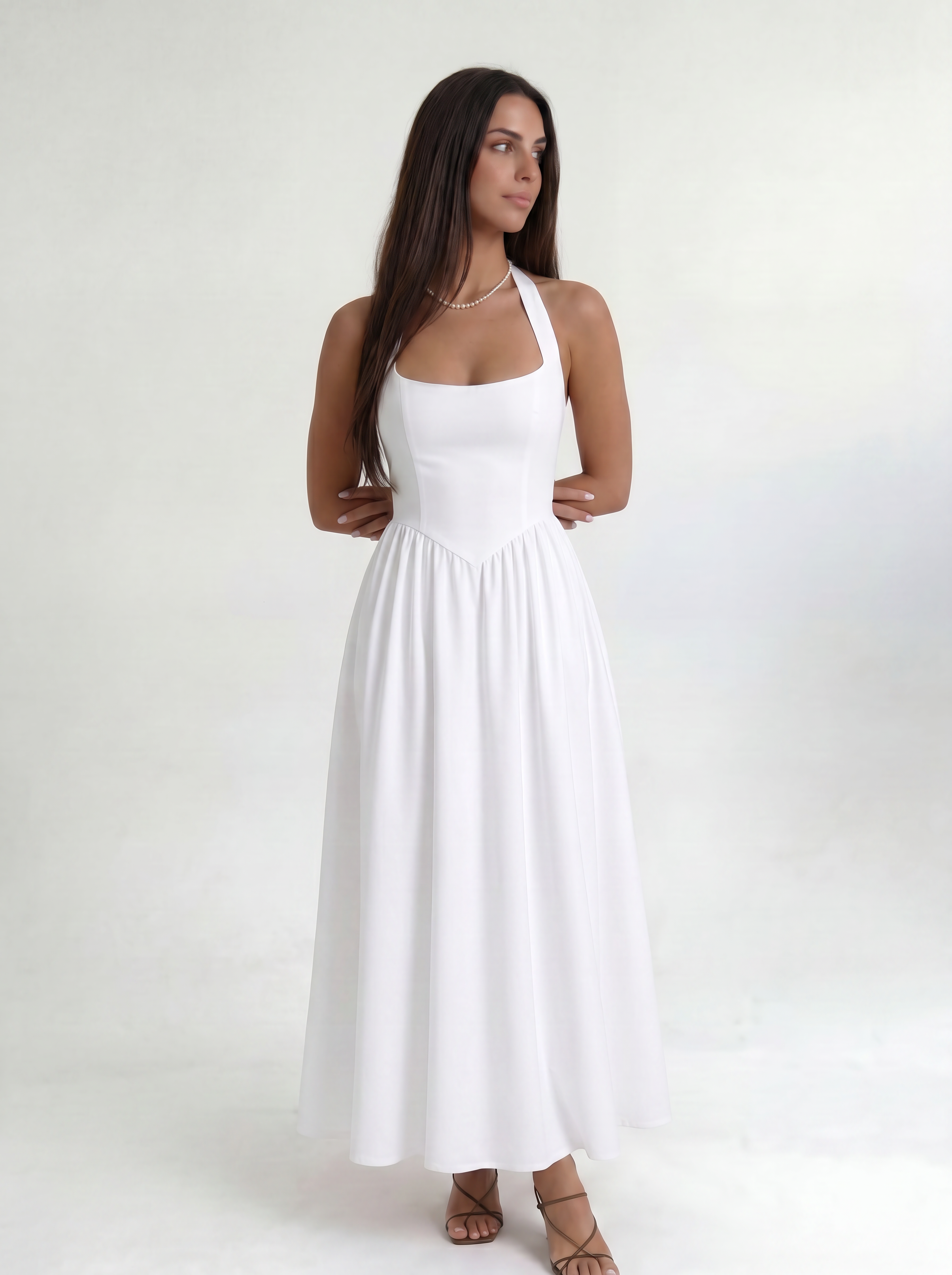 White Solenne Dress