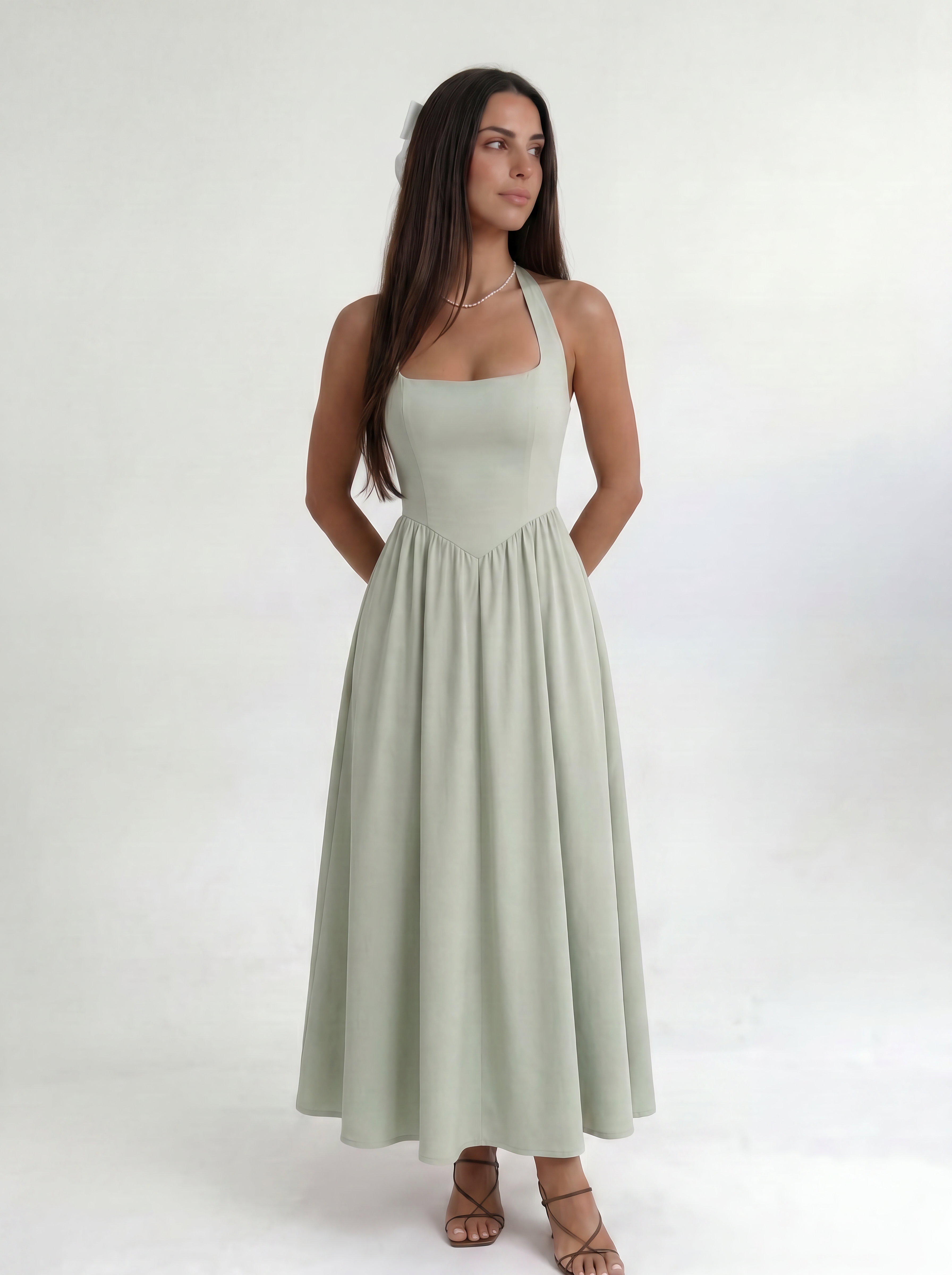 Cavelle Noire – Green Solenne Dress