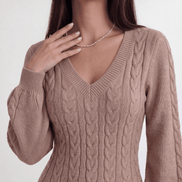 Brown Odalie Blush Knit Mini Dress