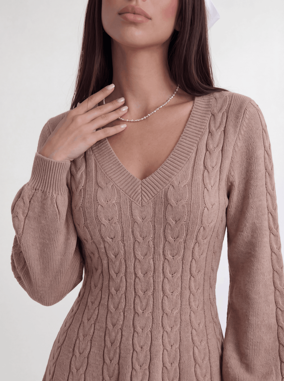 Brown Odalie Blush Knit Mini Dress
