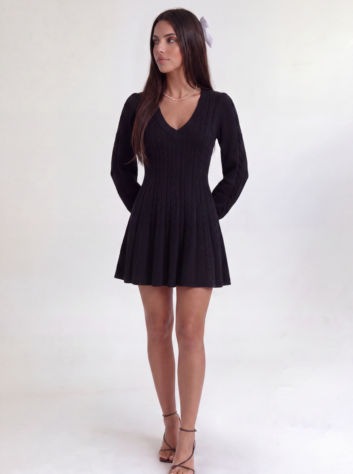 Black Odalie Blush Knit Mini Dress
