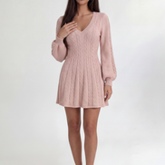 Pink Odalie Blush Knit Mini Dress