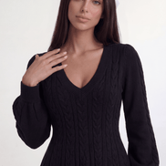 Black Odalie Blush Knit Mini Dress