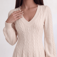 White Odalie Blush Knit Mini Dress