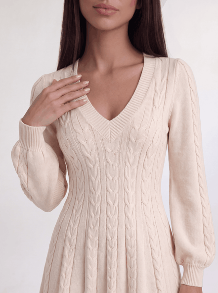 White Odalie Blush Knit Mini Dress