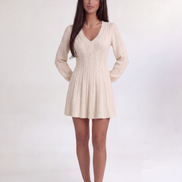 White Odalie Blush Knit Mini Dress