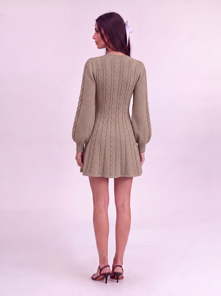 Brown Odalie Blush Knit Mini Dress