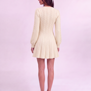 White Odalie Blush Knit Mini Dress