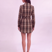 Colette Plaid Belted Shirt Dress