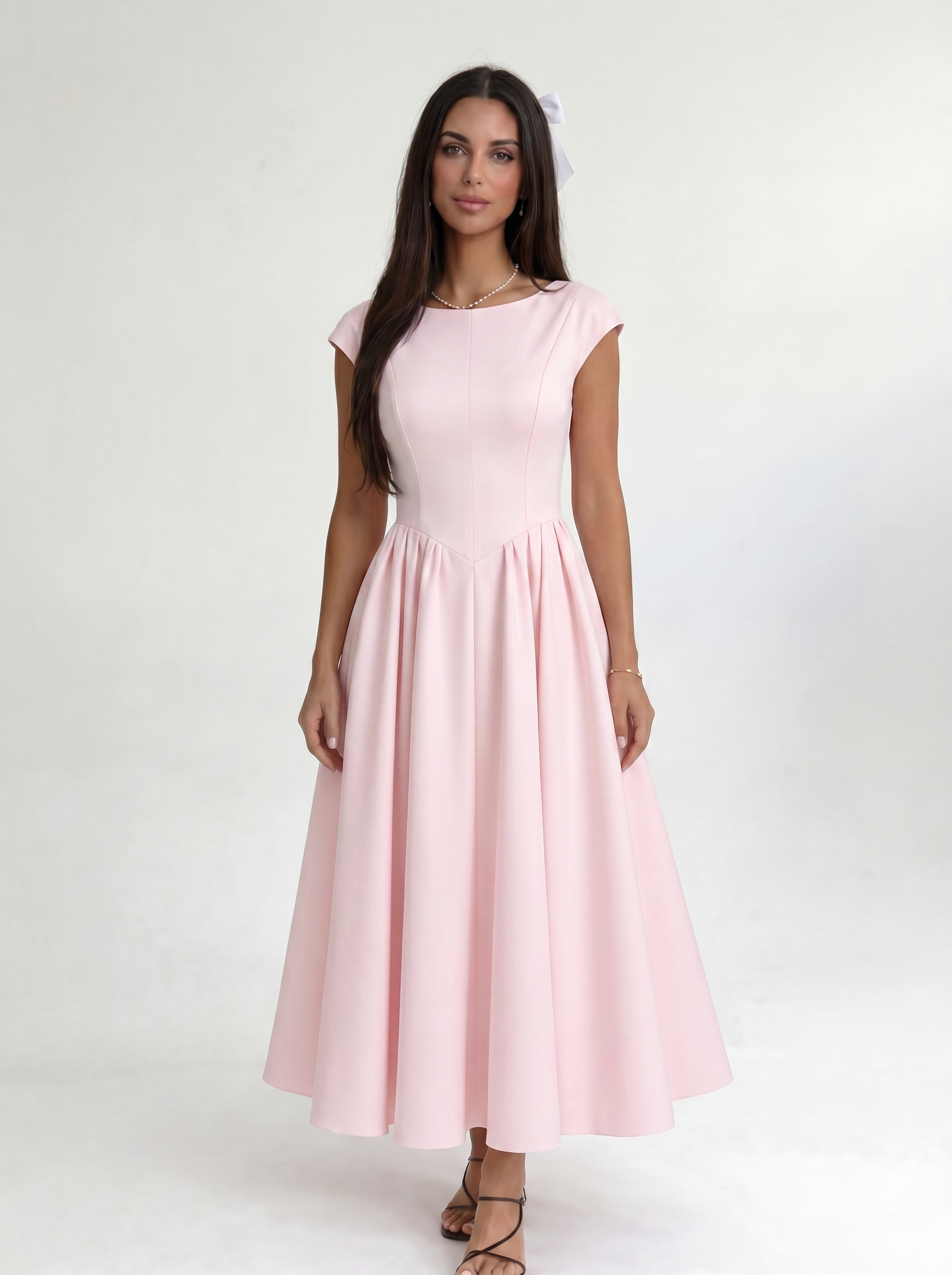 Cavelle Noire – Pink Ivory Silhouette Dress