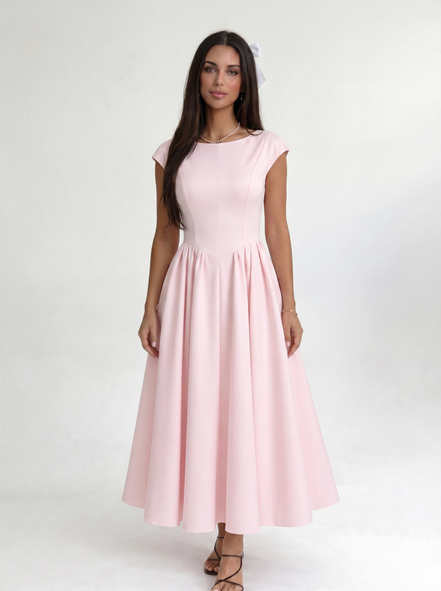 Pink Ivory Silhouette Dress