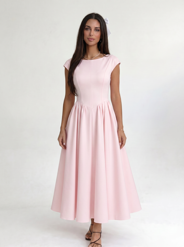 Pink Ivory Silhouette Dress