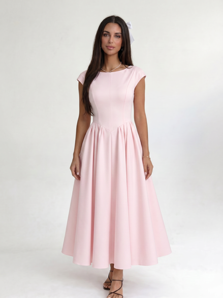 Pink Ivory Silhouette Dress