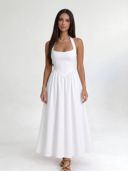 White Solenne Dress